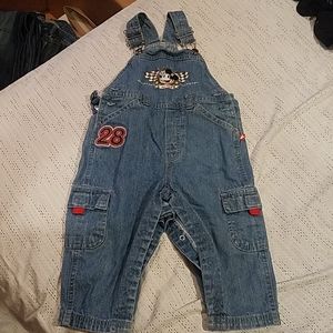 Mickey mouse denim overalls